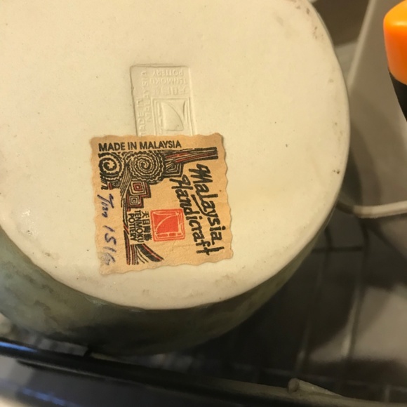 Tenmoku Malaysian pottery vase 9.5” beautiful numbered - Picture 9 of 10